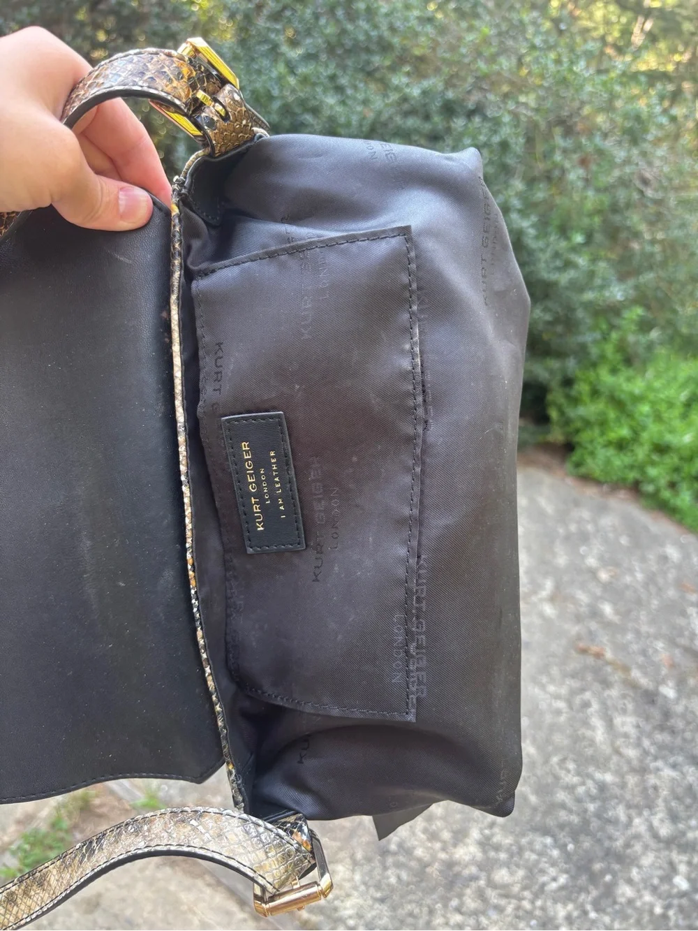 Kurt Geiger Python Embossed Leather Crossbody Bag